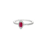 Oval Ruby Multistone White Gold Ring