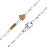 2mm Silver Chain With Mom and Heart Accent