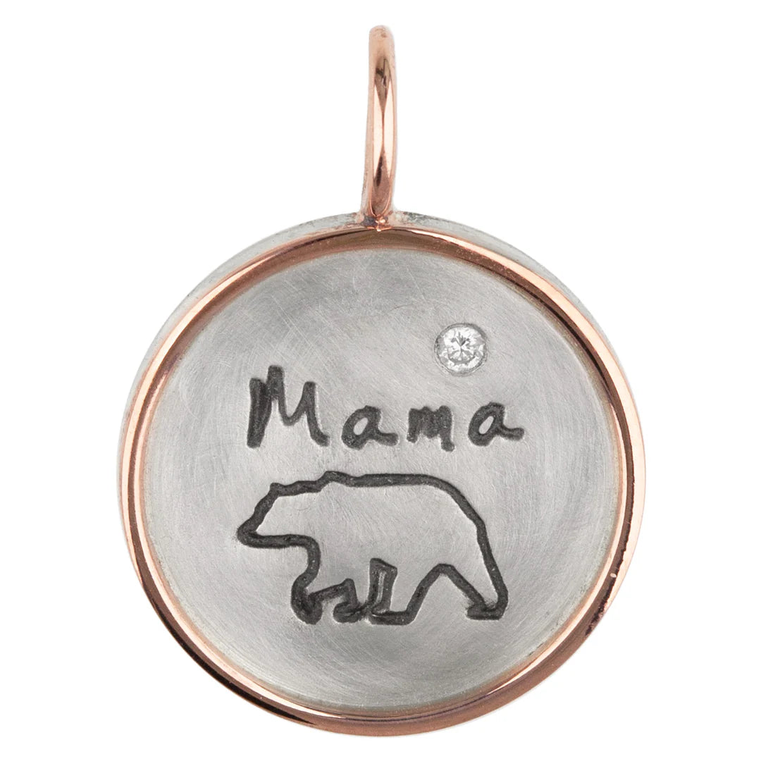 Mama Bear Round Charm