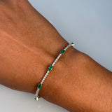 Emerald and Diamond Tennis Flexible Bracelet