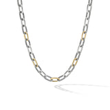 DY Madison® Chain Necklace in Sterling Silver with 18K Yellow Gold, 11mm