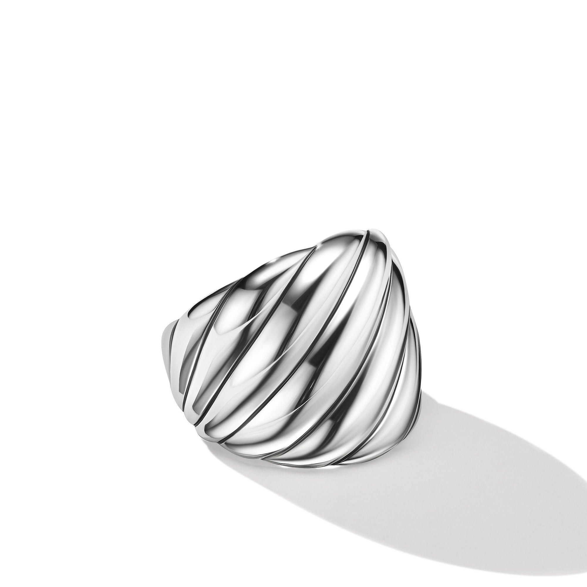 Sculpted Cable Ring in Sterling Silver, 21mm