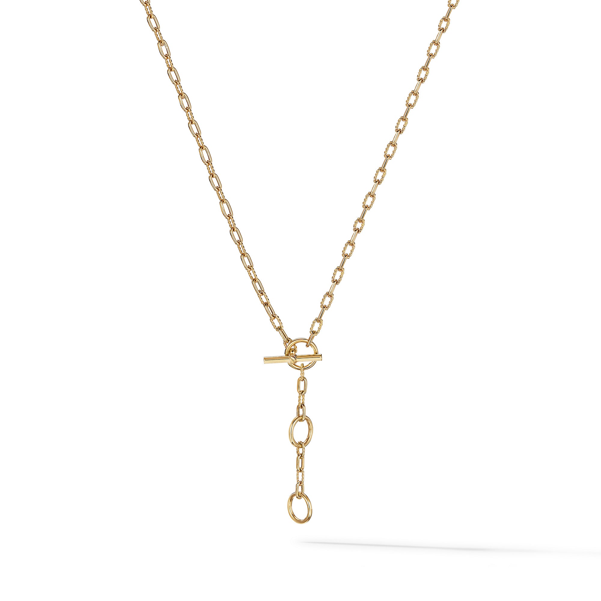 DY Madison® Three Ring Chain Necklace in 18K Yellow Gold, 3mm