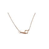 Gold Necklace with Heart Diamond and Pear Ruby