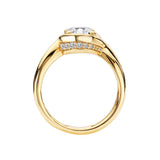 14K Yellow Gold Two-Row Shank Semi-Mount Diamond Engagement Ring