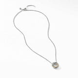 Crossover Pendant Necklace in Sterling Silver with 18K Yellow Gold, 14.5mm