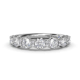 18K White Gold Round Diamond Anniversary Band