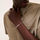 Sterling Silver Lapis and Turquoise Heishi Bracelet