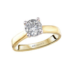 14K Yellow Gold Hidden Halo Diamond Semi-Mount Engagement Ring