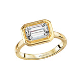 14K Yellow Gold Hidden Halo Semi-Mount Diamond Engagement Ring