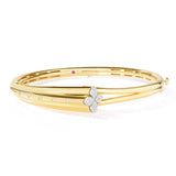 18K Yellow & White Gold Roberto Coin Love in Verona Flower Bangle Bracelet