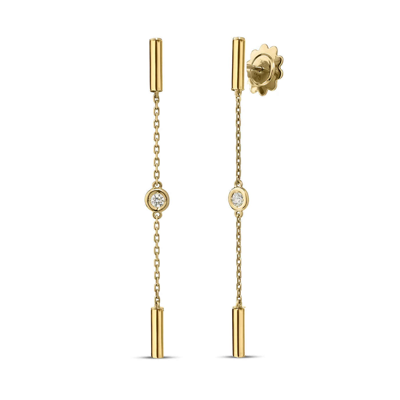 DIAMONDS BY THE INCH BAR AND BEZEL STATION DANGLE EARRINGS