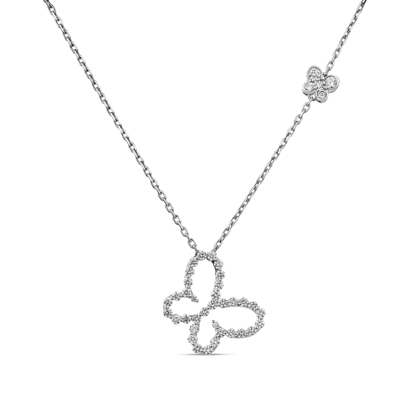 JASMINE PAVÉ DIAMOND OUTLINE BUTTERFLY NECKLACE
