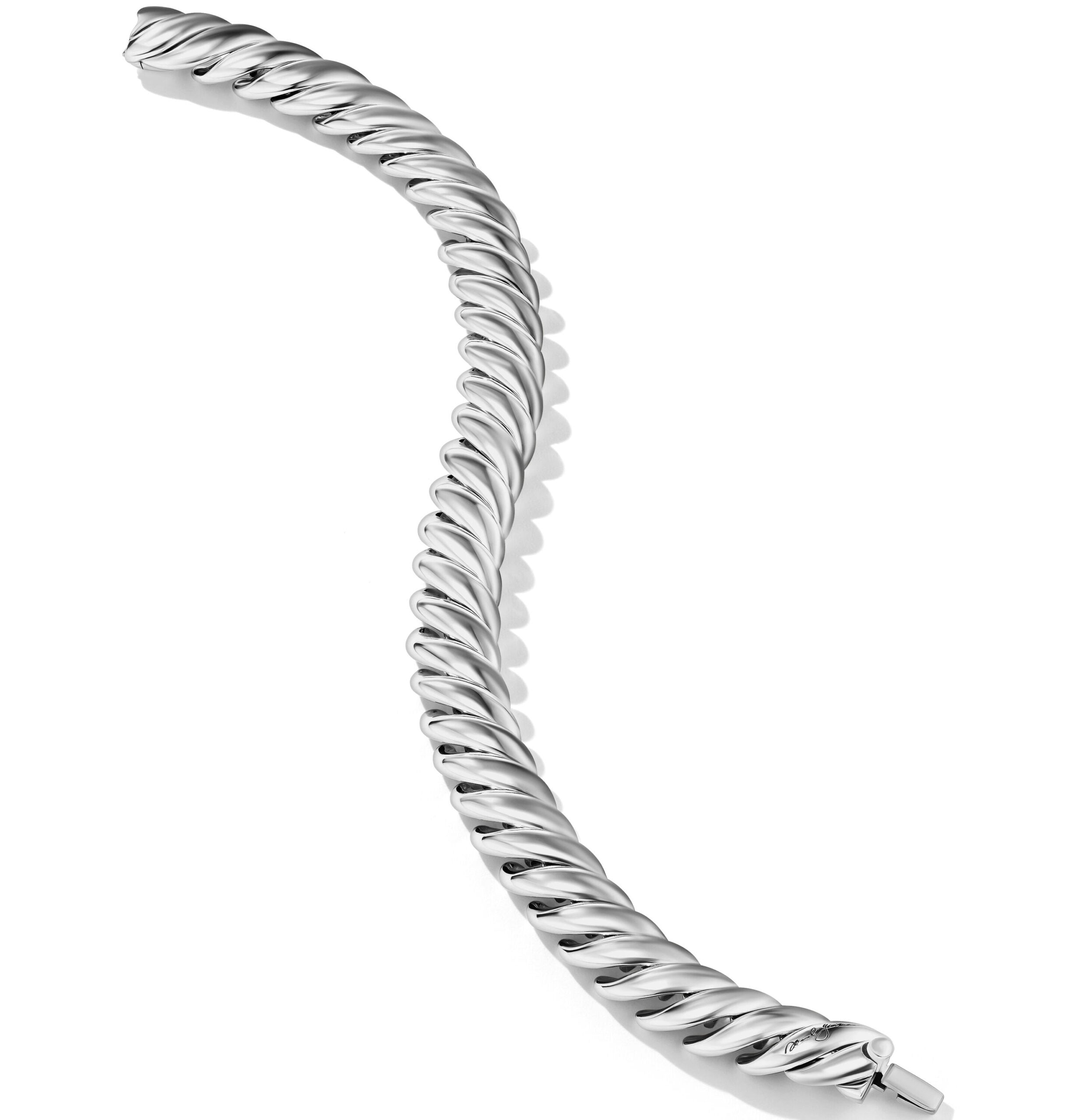 Sculpted Cable Bracelet in Sterling Silver, 8.5mm