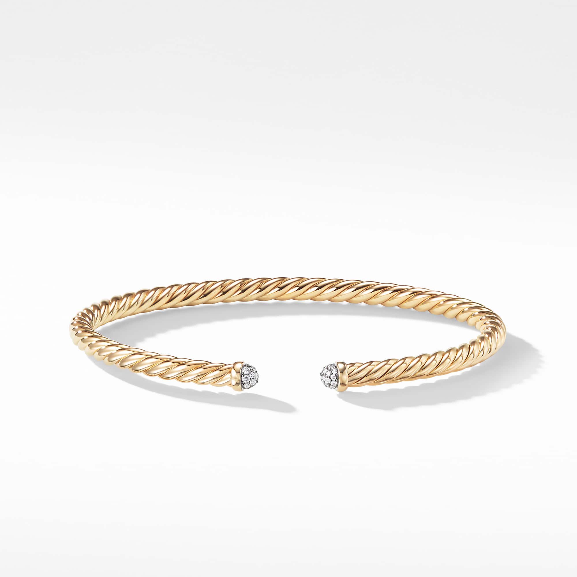 Cable Flex Bracelet in 18K Yellow Gold with Diamonds, 4mm