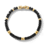 Hex Bead Bracelet with Black Onyx and 18K Yellow Gold, 6mm