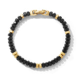 Hex Bead Bracelet with Black Onyx and 18K Yellow Gold, 6mm