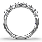 18K White Gold Pear Cluster Diamond Ring