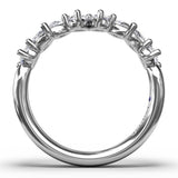 18K White Gold Pear Cluster Diamond Ring