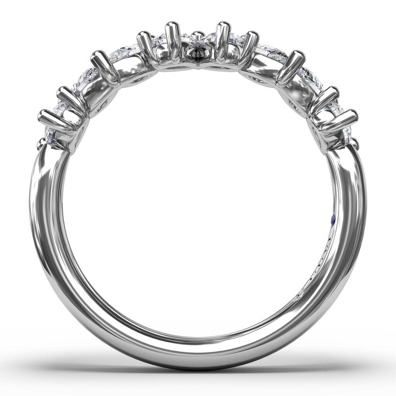18K White Gold Pear Cluster Diamond Ring