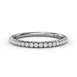 18K White Gold Delicate Modern Pave Eternity Band