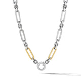 Lexington Chain Necklace in Sterling Silver with 18K Yellow Gold, 7mm