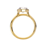 14K Yellow Gold Moval-Shape Diamond Semi-Mount Engagement Ring