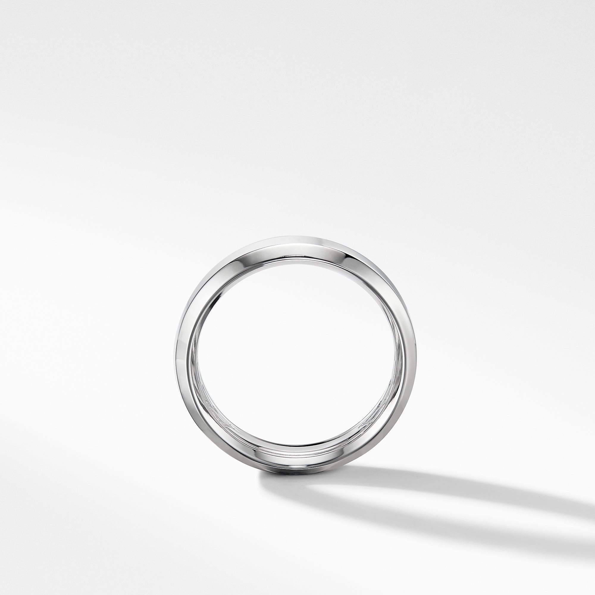 Beveled Band Ring in 18K White Gold, 6mm