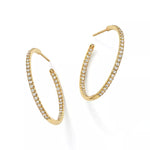 18K Yellow Gold Small Inside-Outside Open Hoop Earrings