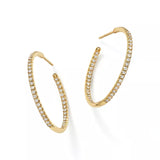18K Yellow Gold Small Inside-Outside Open Hoop Earrings
