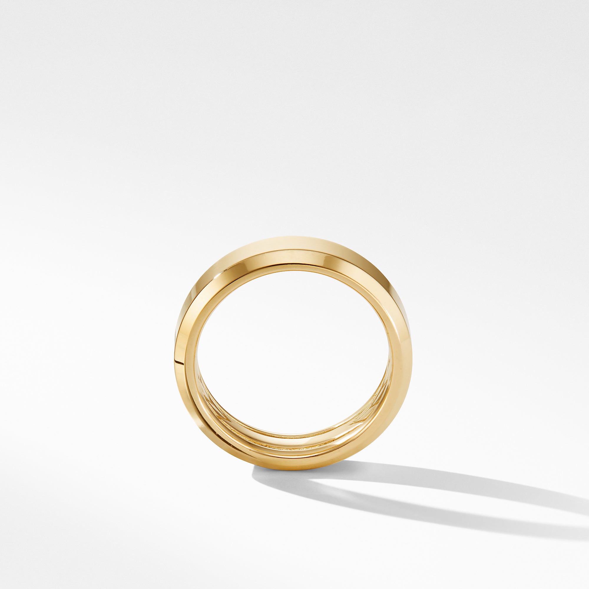 Beveled Band Ring in 18K Yellow Gold, 6mm