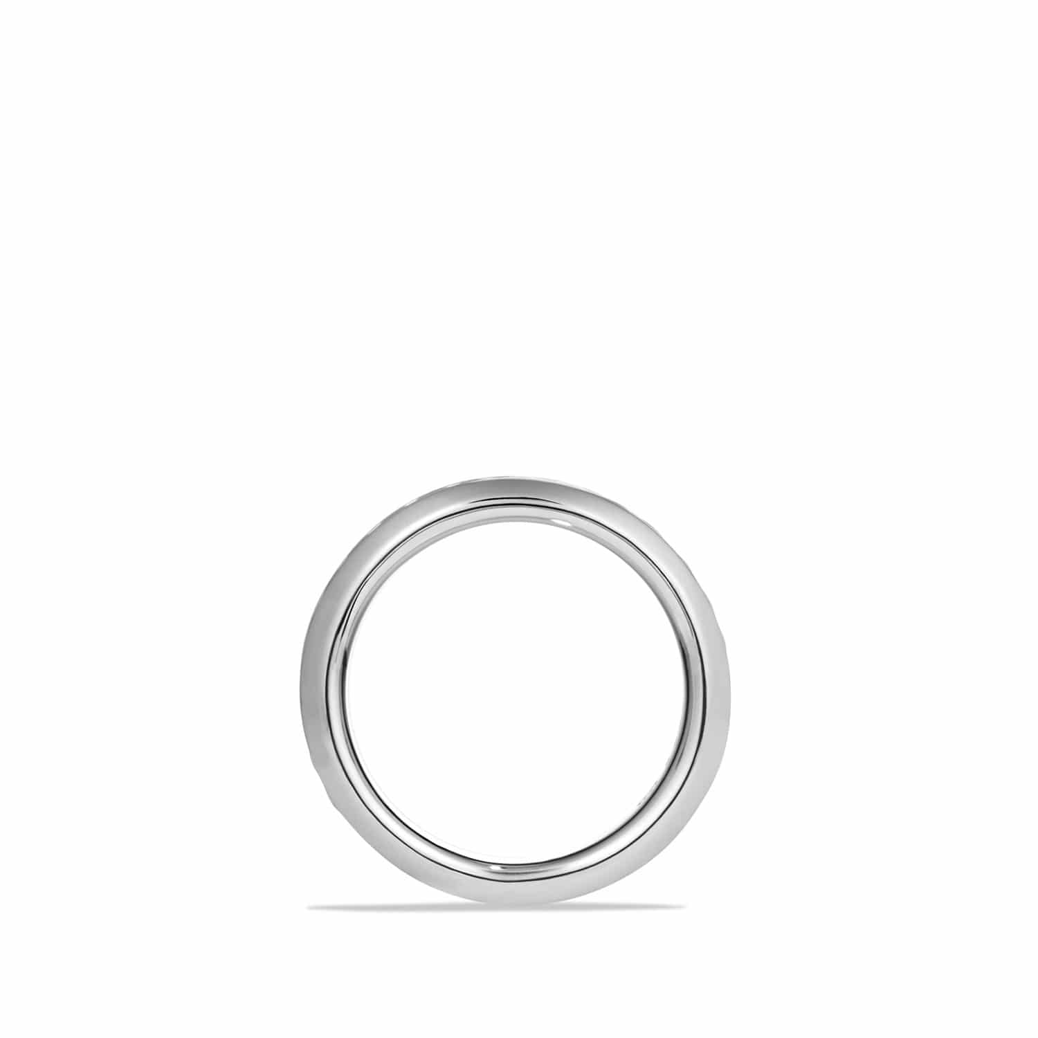 Cable Inset Band Ring in Sterling Silver, 8mm