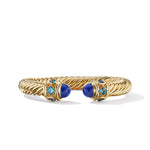 Renaissance® Cablespira Bracelet in 18K Yellow Gold with Lapis and Hampton Blue Topaz, 9mm