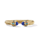 Renaissance® Cablespira Bracelet in 18K Yellow Gold with Lapis and Hampton Blue Topaz, 9mm