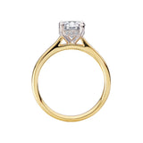 14K Yellow Gold Hidden Halo Diamond Semi-Mount Engagement Ring