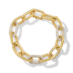 DY Madison® Chain Bracelet in 18K Yellow Gold with Diamonds, 11mm