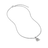 Pavé Initial Pendant Necklace in Sterling Silver with Diamond S