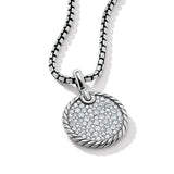 DY Elements® Disc Pendant in Sterling Silver with Diamonds, 21mm