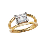 14K Yellow Gold Split Shank Semi-Mount Diamond Engagement Ring