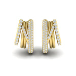 Reina Diamond Twist Huggie Earrings in 18K Yellow Gold