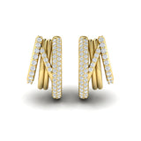 Reina Diamond Twist Huggie Earrings in 18K Yellow Gold