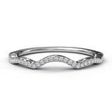 14K Yellow Gold White Diamond Pave Wedding Band Ring