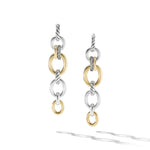 DY Mercer Linked Drop Earrings in Sterling Silver with 18K Yellow Gold and Diamonds, 68mm