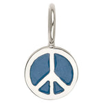 Silver Enamel Peace Sign Charm