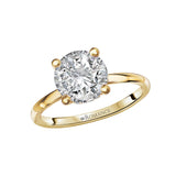 14K Yellow Gold Diamond Hidden Halo Semi-Mount Engagement Ring