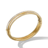 Pavé Crossover Three Row Bracelet in 18K Yellow Gold with Diamonds, 11mm