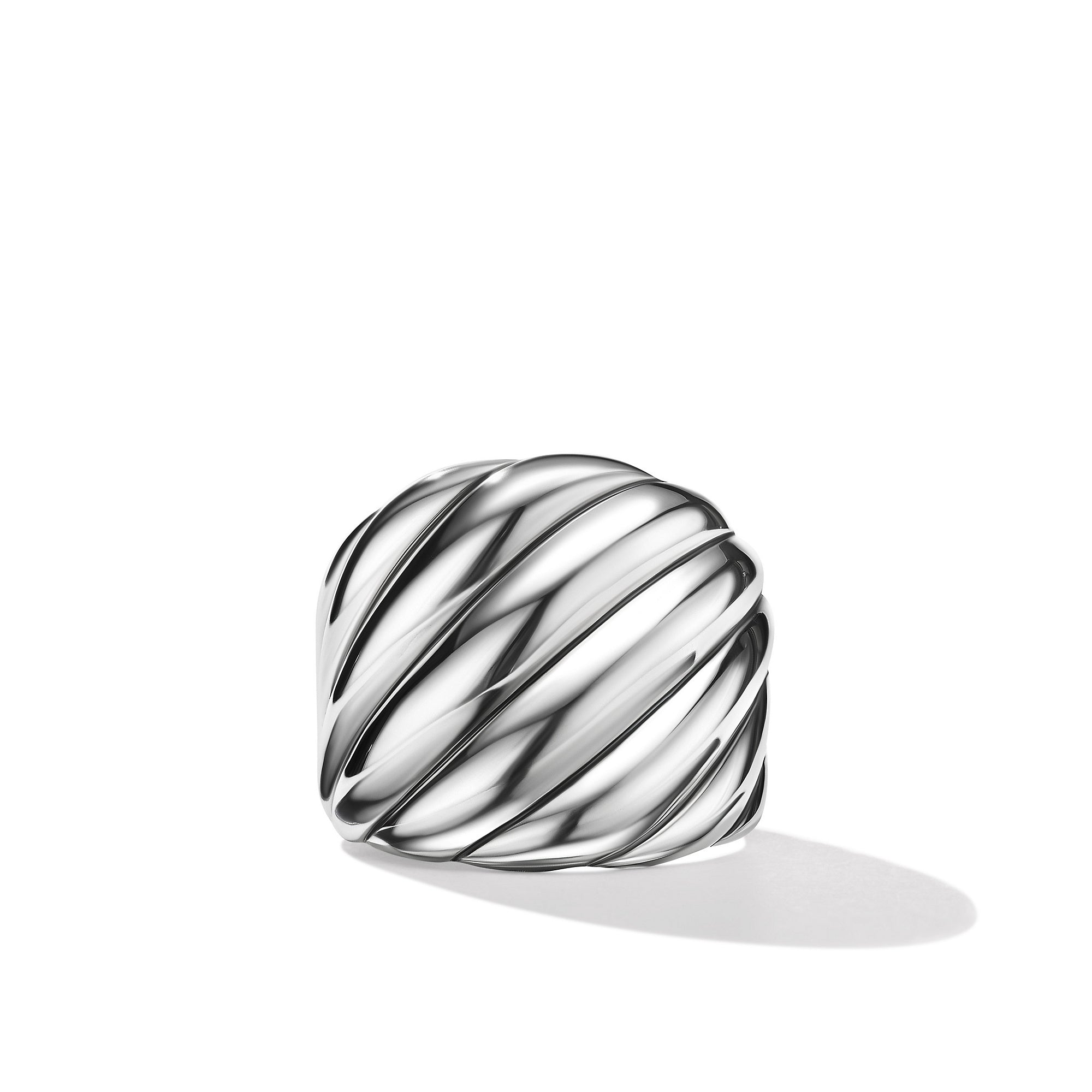 Sculpted Cable Ring in Sterling Silver, 21mm