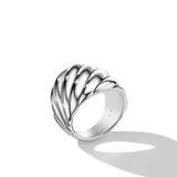 Sculpted Cable Ring in Sterling Silver, 21mm