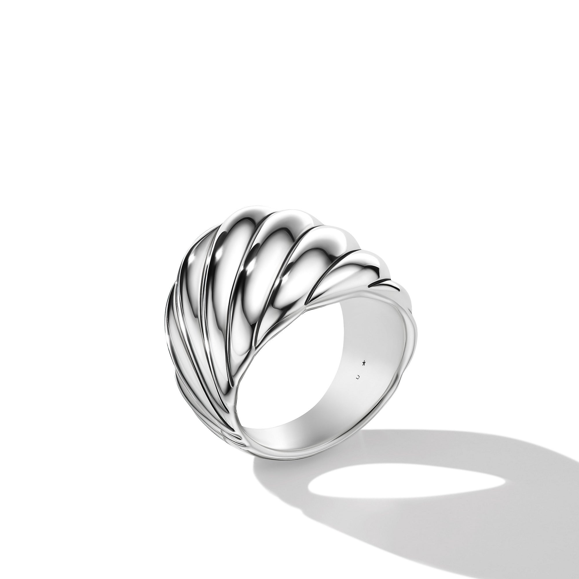 Sculpted Cable Ring in Sterling Silver, 21mm