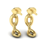 Reina Petite Interlocked Diamond Hoop Earrings in 18K Yellow Gold